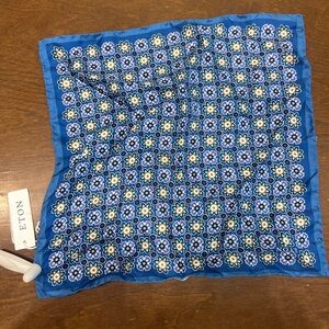 Eton Blue and White Patterned Pocket Square